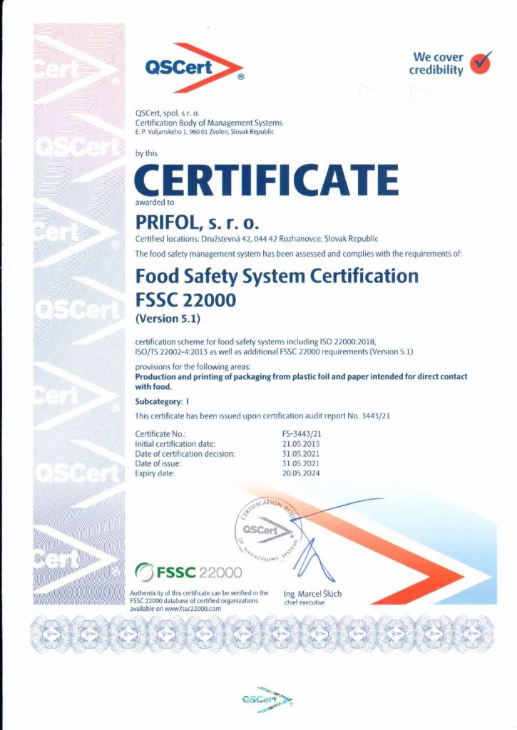 PRIFOL - Certifikat FFSC 22000 do 20.5.2024 AJ page 0001